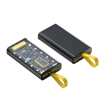 TYPE-C Interface d'entrée Banque d'alimentation électrique transparente 10000 mAh alimentation mobile pour iPhone 15 14