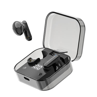 Casque de jeu de musique sans fil avec écran numérique et boîtier transparent à faible latence 2024