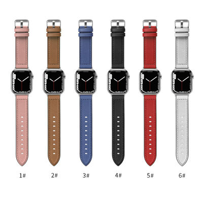 Ceinture de montre en cuir de silicone de 22 mm pour la série iWatch 6 5 4 3 2 1 SE Luxe et durable