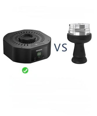 Un bol noir électrique de Shisha avec LED réglable à température et un design unique
