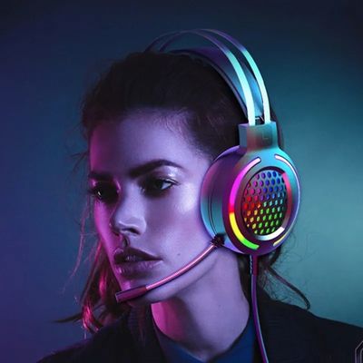 Écouteurs avec câble USB câblé HIFI 7.1 haut-parleur Microphone de jeu Écouteurs RGB