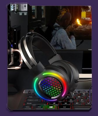 Écouteurs avec câble USB câblé HIFI 7.1 haut-parleur Microphone de jeu Écouteurs RGB