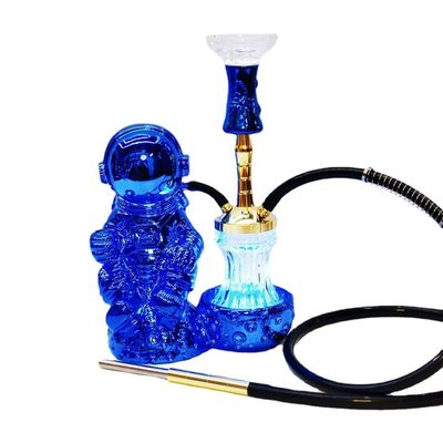 Résine 38CM design de narguilé or blanc aluminium 1 tuyau Shisha avec lumière LED