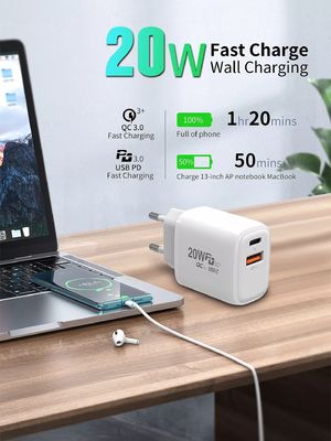 Adaptateur de charge rapide de 20 W PD pour montre intelligente et plusieurs téléphones