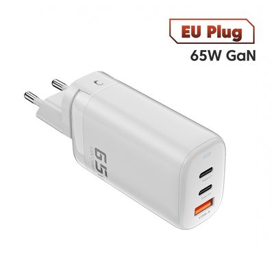 Adaptateur de déplacement USB de type-c de 3 ports de 65 W GaN pour la recharge à grande vitesse de plusieurs appareils
