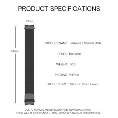 Les bandes de montres en acier inoxydable à boucle en maille milanaise pour la montre Samsung GaLaxy 5 OEM ODM