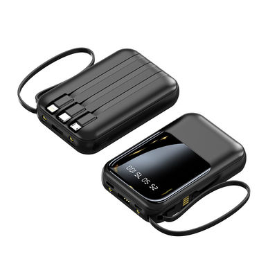 Socket Standard 10000mAh Mini Power Bank Chargeur à LED avec 4 câbles