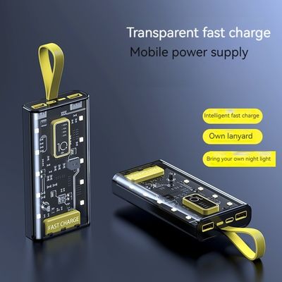 TYPE-C Interface d'entrée Banque d'alimentation électrique transparente 10000 mAh alimentation mobile pour iPhone 15 14
