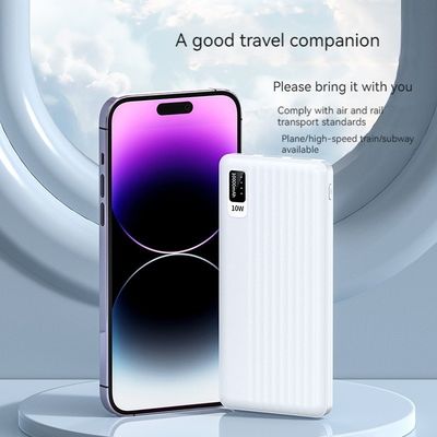 Puissance de sortie de 10W Micro USB Interface d'entrée Ultra Slim 10000mah Power Bank pour iPhone 15
