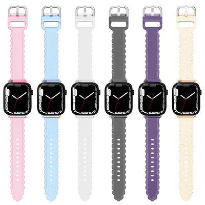 Populaire style de luxe pour Apple Watch 45 mm Clear Glitter Lace Diamond Band de remplacement