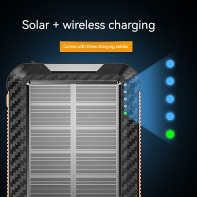 Batterie Li-polymère Banque d'énergie solaire 10000mAh pour iPhone 15 Chargement sans fil et extérieur