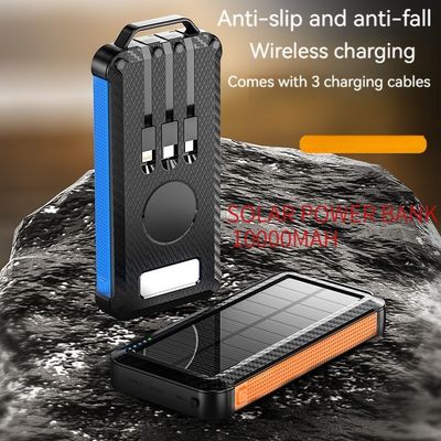Batterie Li-polymère Banque d'énergie solaire 10000mAh pour iPhone 15 Chargement sans fil et extérieur