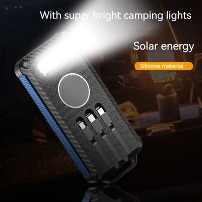 Batterie Li-polymère Banque d'énergie solaire 10000mAh pour iPhone 15 Chargement sans fil et extérieur