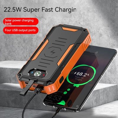 Puissance de sortie de 15W Private Mold Charge sans fil Banque d'énergie solaire pour iPhone 30000mAh