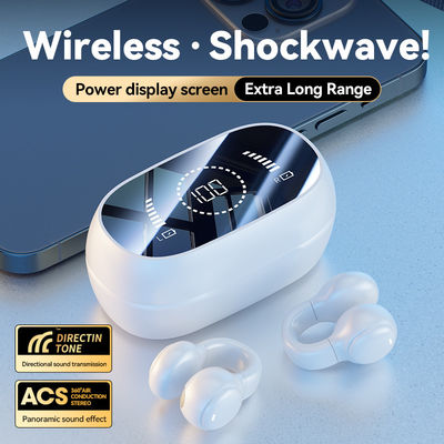 HiFi Stéréo Conduction osseuse véritable écouteur sans fil avec câble de charge de 20 cm et microphone