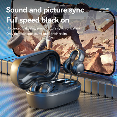 HiFi Stéréo Conduction osseuse véritable écouteur sans fil avec câble de charge de 20 cm et microphone