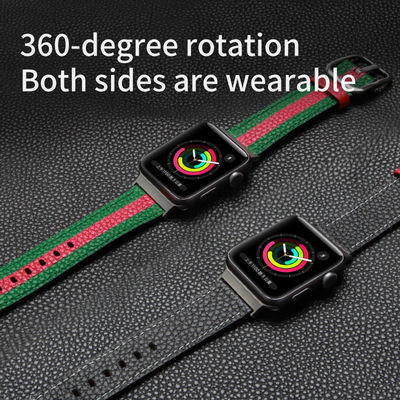 OEM ODM Bandes à double face Bandes de montre en cuir pour Apple Watch Band 38 40 41 42 44 45mm