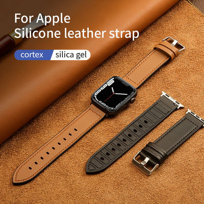 Ceinture de montre en cuir de silicone de 22 mm pour la série iWatch 6 5 4 3 2 1 SE Luxe et durable
