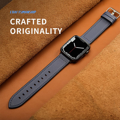 Ceinture de montre en cuir de silicone de 22 mm pour la série iWatch 6 5 4 3 2 1 SE Luxe et durable