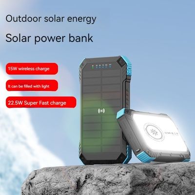 Prise en charge rapide 3A sortie 22.5W Banque d'énergie solaire pour smartphones 20000mAh