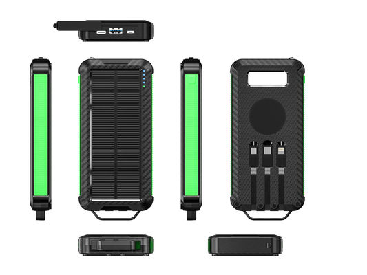 Chargeur de batterie ultra-mince et rapide 10000mAh Banque d'énergie solaire sans fil pour l'extérieur