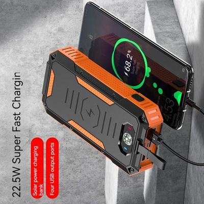 Chargement sans fil Banque d'alimentation extérieure 30000mAh avec panneau solaire 22,5W et haute capacité