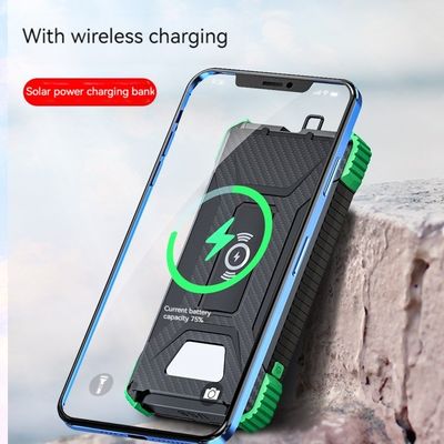 Chargement sans fil 5W Banque d'alimentation extérieure 10000mAh Chargeur de batterie solaire pour iPhone 15