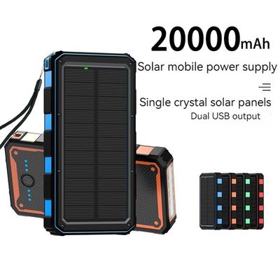 Protection contre la surcharge 20000mah Batterie Li-polymère Banque d'énergie solaire pour téléphones cellulaires