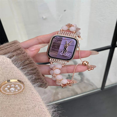 Bracelet de bijoux perles de montres pour femmes pour iWatch 8 série 38mm 40mm Smart Watch Band