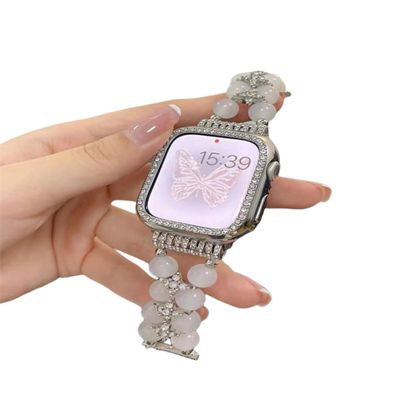 Bracelet de bijoux perles de montres pour femmes pour iWatch 8 série 38mm 40mm Smart Watch Band