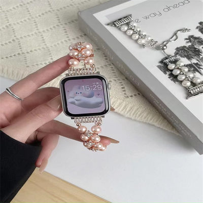 OEM ODM Femmes Diamants métalliques bijoux bracelet bracelet de poignet mode ceintures de montres faites à la main pour la série iWatch 8 7 6 5 4 3 2 1
