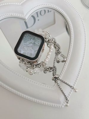 Bandes de bijoux en acier inoxydable pour Apple Watch série 8 7 6 5 4 3 2